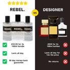 100ml x3 Mens Bundle Dupe Aftershave - Rebel Aromas