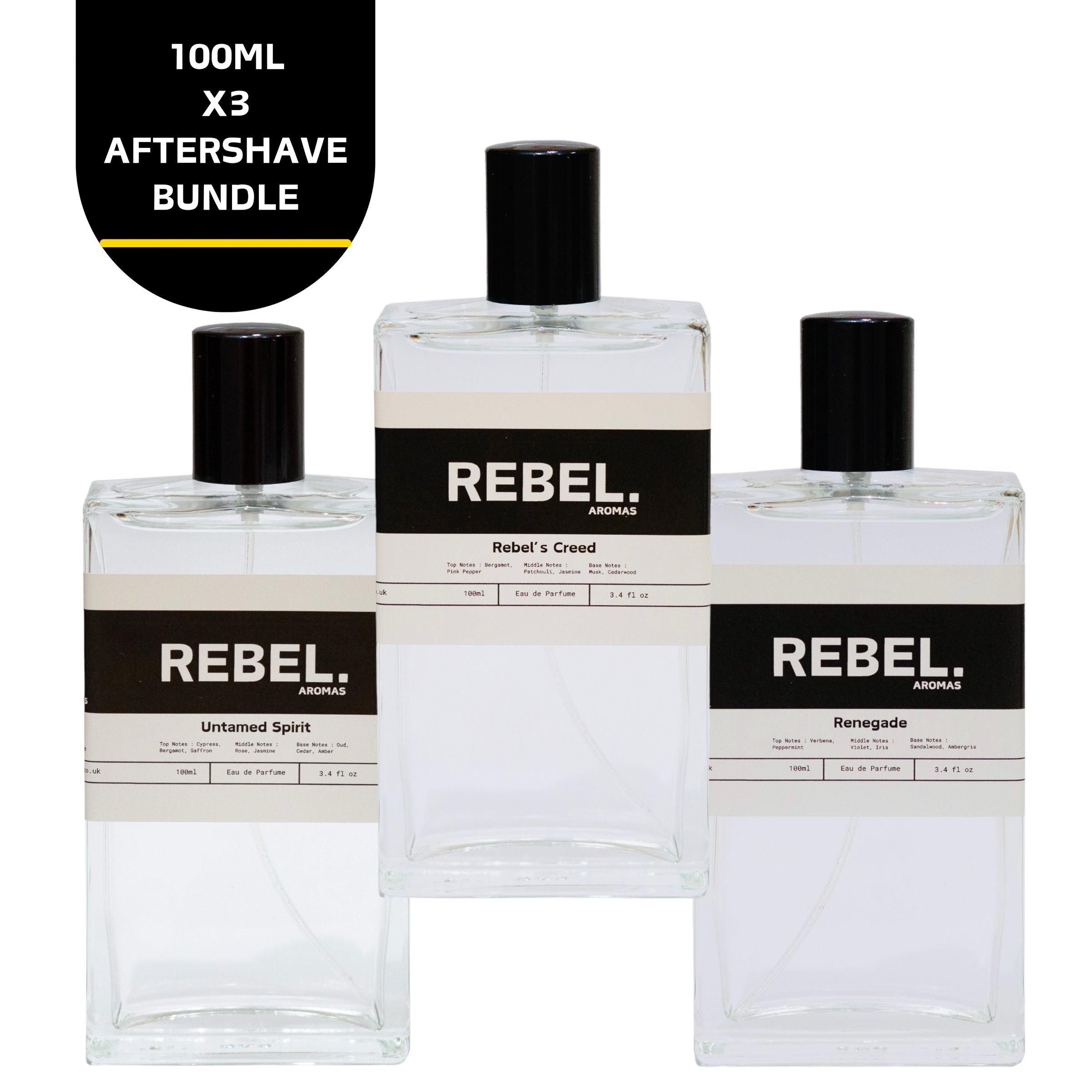 100ml x3 Mens Bundle Dupe Aftershave - Rebel Aromas